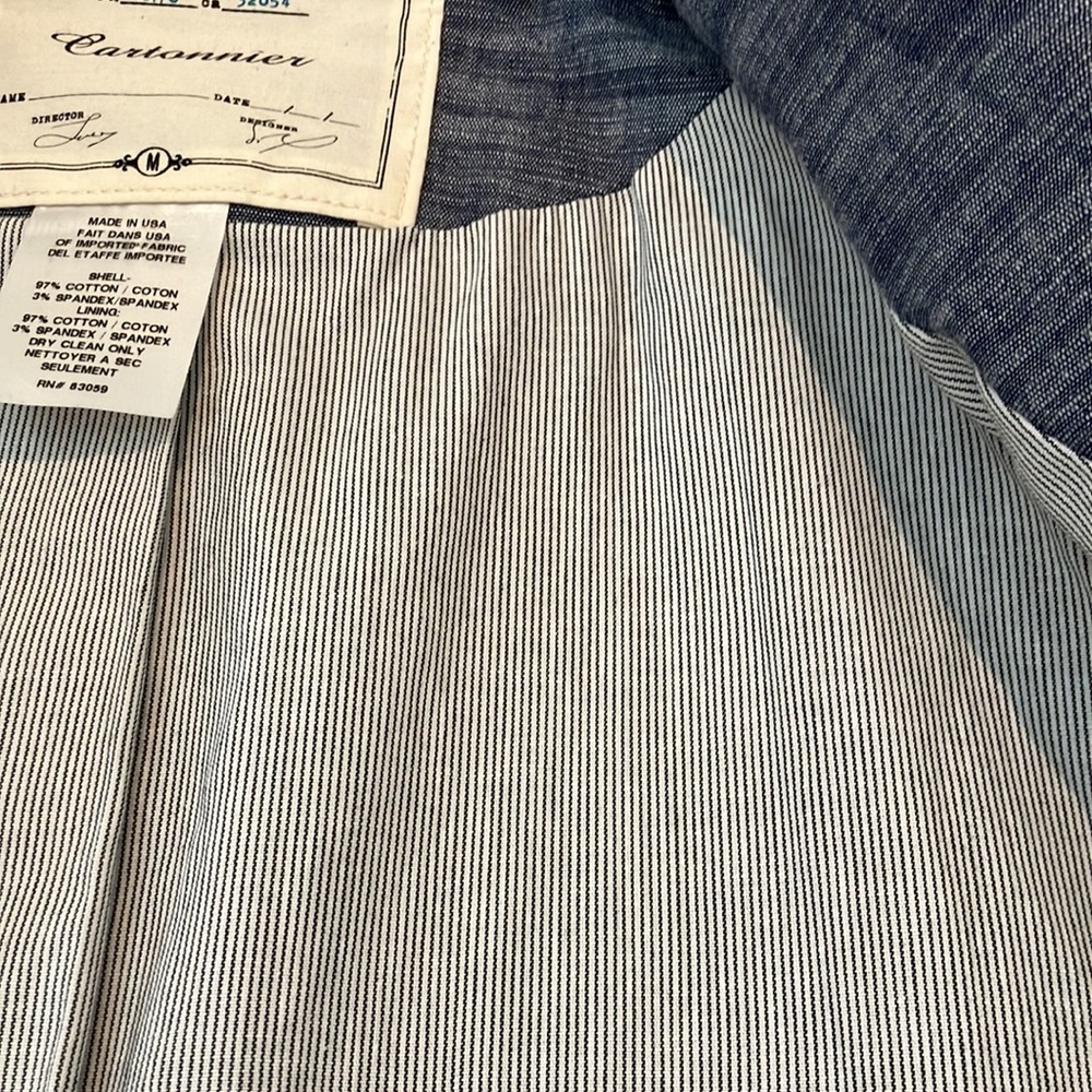 Fabulous navy with white lines Anthropologie Cartonnier cotton/spandex jacket - Picture 10 of 15